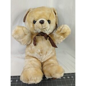 Cuddle Wit Tan Bear Plush 17 Inch 1989 Stuffed Animal Toy